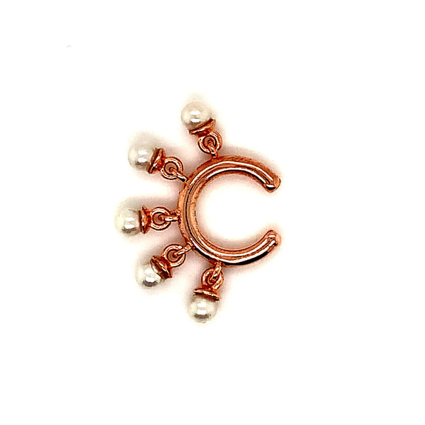 (SWAN) Aretes de perlas en plata 925 bañada en oro rosado - DGjoyeros
