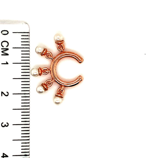 (SWAN) Aretes de perlas en plata 925 bañada en oro rosado - DGjoyeros