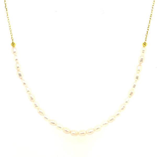 (SWAN) Collar ajustable de perlas cultivadas en plata 925 - DGjoyeros