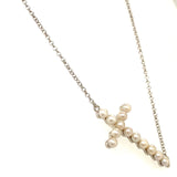 (SWAN) Collar (cruz) de perlas cultivadas en plata 925. 42/47cm - DGjoyeros
