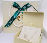 (SWAN) Collar (cruz) de perlas cultivadas en plata 925. 42/47cm - DGjoyeros
