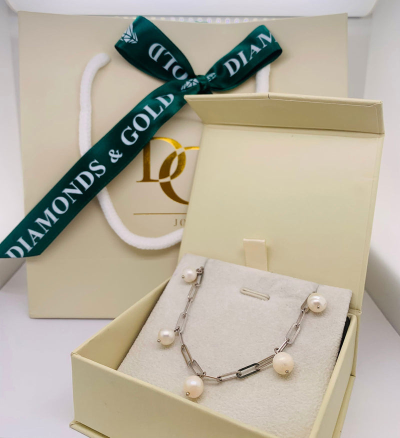 (SWAN) Collar de perlas en plata 925. 35cm-40cm - DGjoyeros