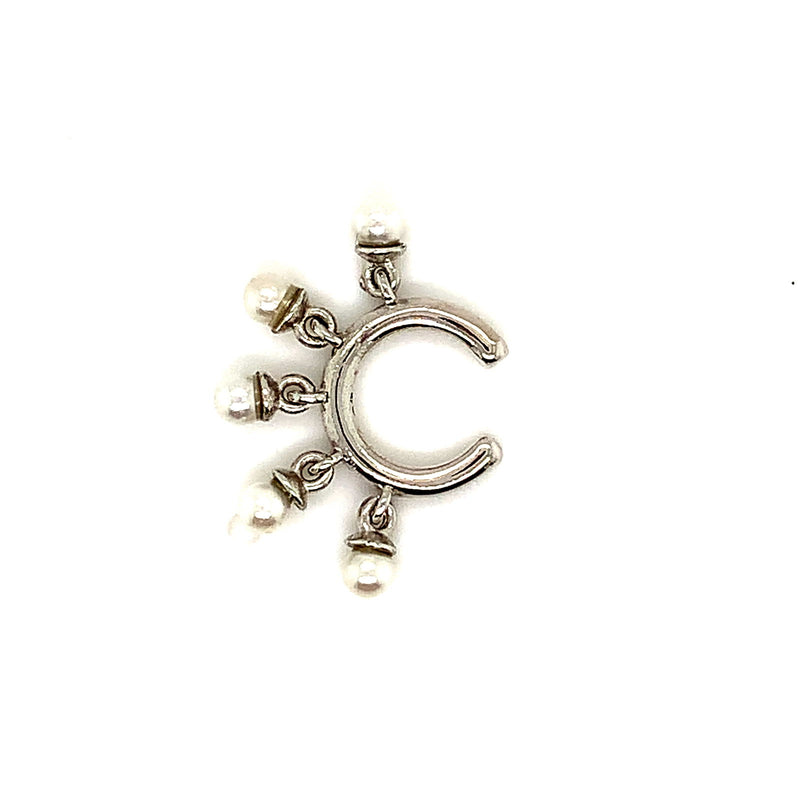 (SWAN) Earcuff de perlas en plata 925 - DGjoyeros