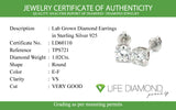 (LD) Aretes con diamantes de laboratorio en plata 925 D-1.02CTS.
