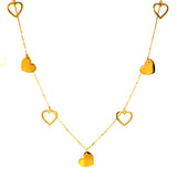 Collar (corazones)en oro amarillo 10k. 37/40cm