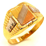 Anillo para caballero en oro 3 Tonos 10kt.