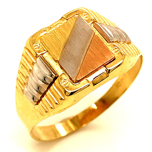 Anillo para caballero en oro 3 Tonos 10kt.