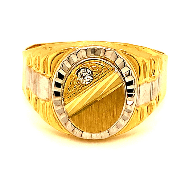 Anillo para caballero en oro 2 Tonos 10kt.