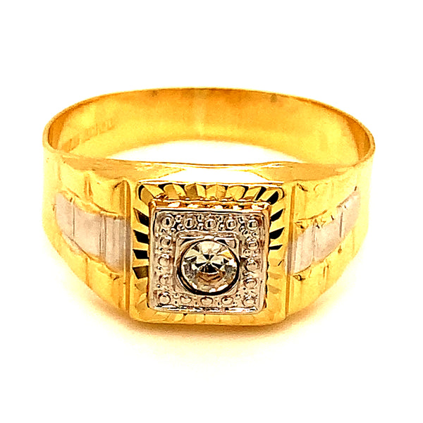 Anillo para caballero en oro 2 Tonos 10kt.