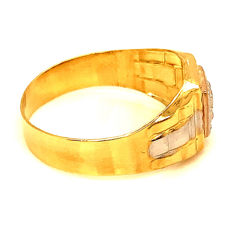 Anillo para caballero en oro 2 Tonos 10kt.