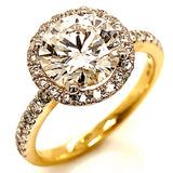 (LD)  Anillo con diamantes de laboratorio en oro amarillo 14kt.