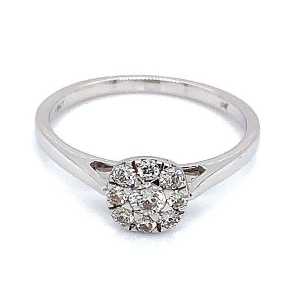 (MIA) Anillo con diamantess en oro blanco 18kt.