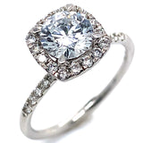 (LD) Anillo con diamantes de laboratorio en oro blanco 14kt. D-1.50CT