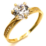 Anillo con circones en oro amarillo 10kt.