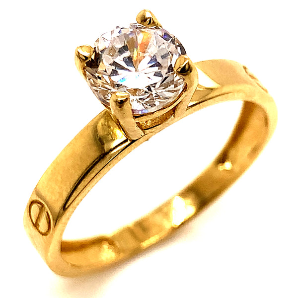 Anillo con circón en oro amarillo 10kt.