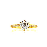 Anillo con circones en oro amarillo 10kt.