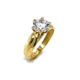 Anillo con circones en oro amarillo 10kt.