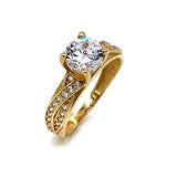 Anillo con circones en oro amarillo 10kt.