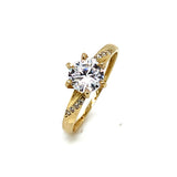 Anillo con circones en oro amarillo 10kt.