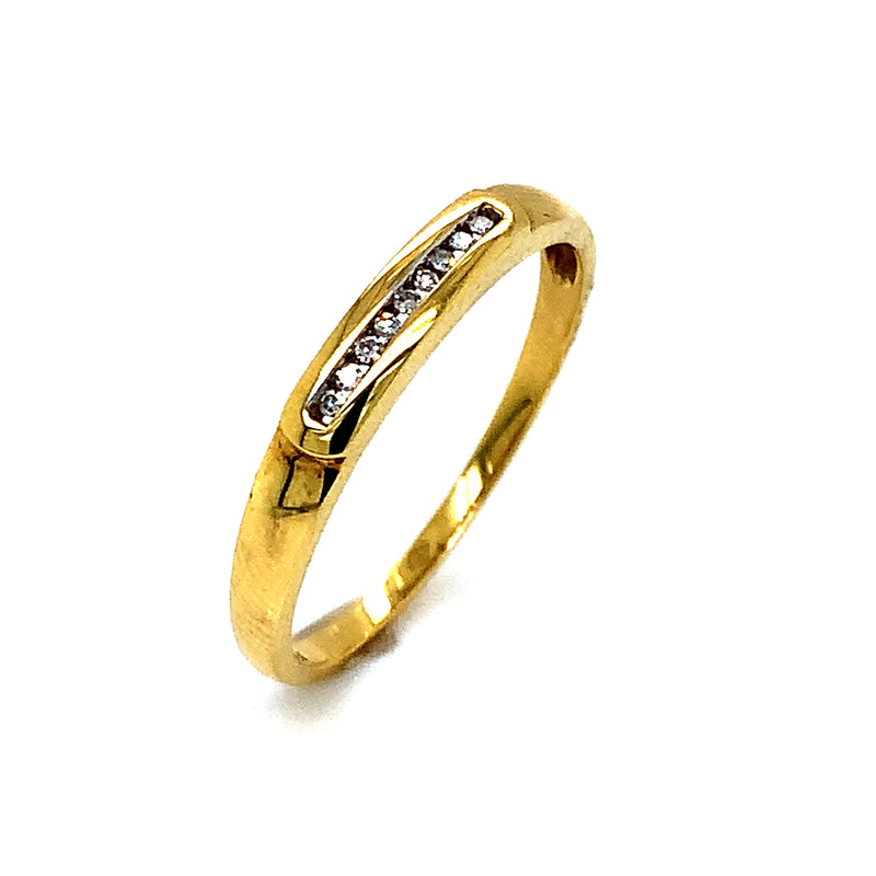 (MIA) Banda con diamante en oro amarillo 18k