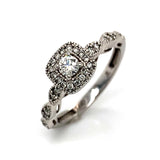 (ND) Anillo con diamantes en oro blanco 14k