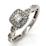 (ND) Anillo con diamantes en oro blanco 14k