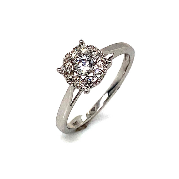 (MIA) Anillo con diamantes en oro blanco 18kt.