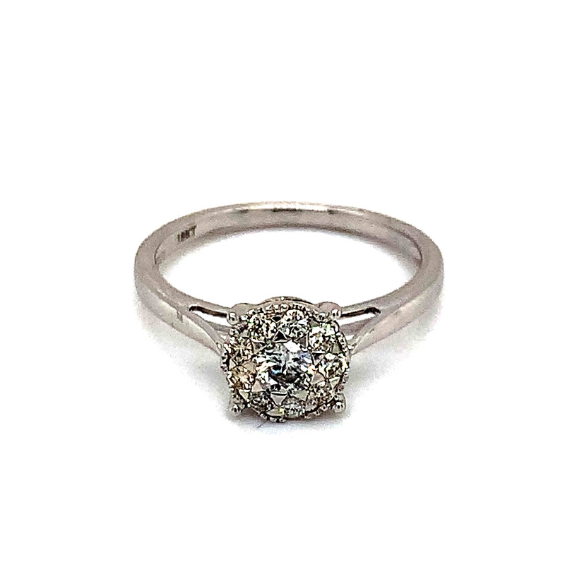 (MIA) Anillo con diamantes en oro blanco 18kt.