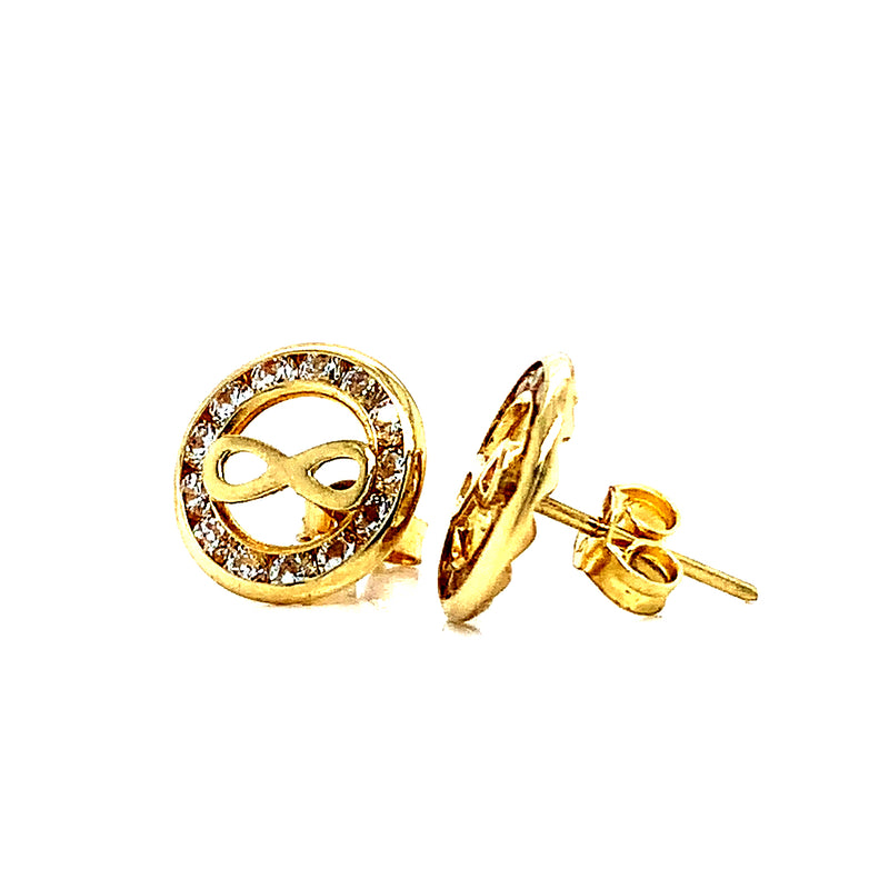 Aretes (infinito) en oro amarillo 10kt.