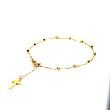 Pulsera (Cruz) en oro amarillo 10k. 17cm-19cm