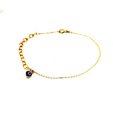 Pulsera (clip con ojos turcos) en oro amarillo 10k. 17/19cm