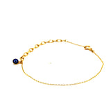 Pulsera (clip con ojos turcos) en oro amarillo 10k. 17/19cm