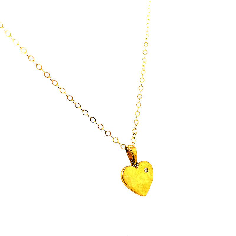 Collar (corazón) en oro amarillo 10kt. 45cm