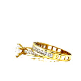 Set de anillos de matrimonio con circones en oro amarillo 10kt