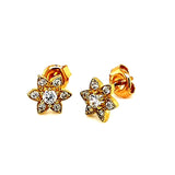 Aretes (con circones) en oro amarillo 10kt