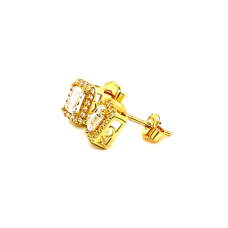 Aretes (con circones) en oro amarillo 10kt