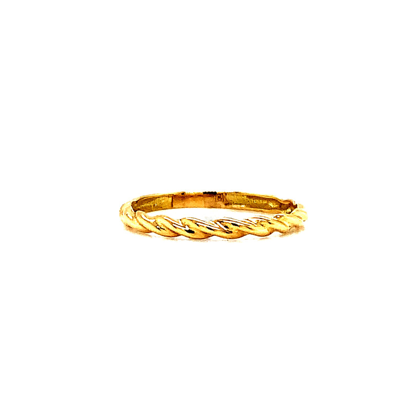 Banda con circones en oro amarillo 18k