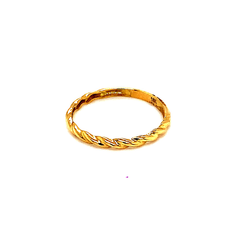 Banda con circones en oro amarillo 18k