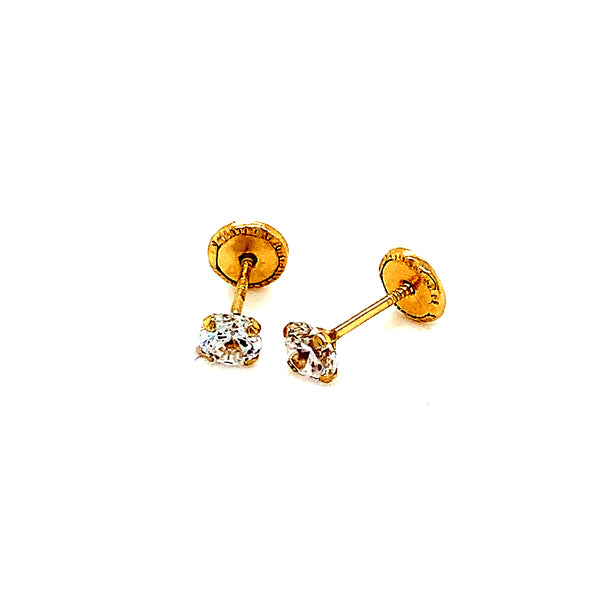 Aretes (circones) para bebés en oro amarillo 10kt