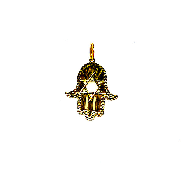 Dije (hamsa) en oro amarillo 10kt.