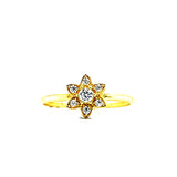 Anillo con circones en oro amarillo 10kt.