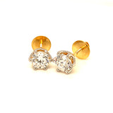 (LD) Aretes con diamantes de laboratorio en oro amarillo 14kt. D-1.90Cts.