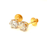 (LD) Aretes con diamantes de laboratorio en oro amarillo 14kt. D-1.90Cts.