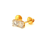 (LD) Aretes con diamantes de laboratorio en oro amarillo 14kt.
