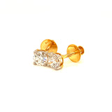 (LD) Aretes con diamantes de laboratorio en oro amarillo 14kt.
