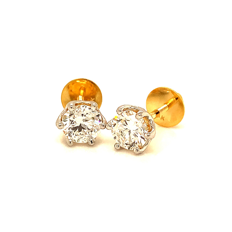 (LD) Aretes con diamantes de laboratorio en oro amarillo 14kt. D-1.96Cts.