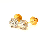(LD) Aretes con diamantes de laboratorio en oro amarillo 14kt. D-1.96Cts.