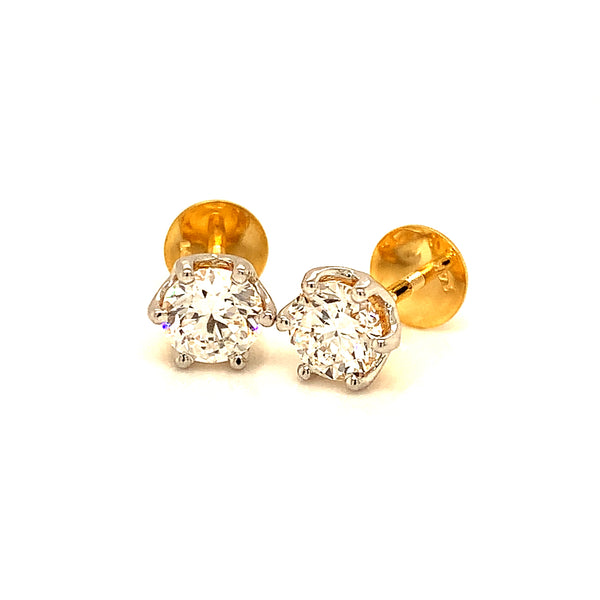 (LD) Aretes con diamantes de laboratorio en oro amarillo 14kt.