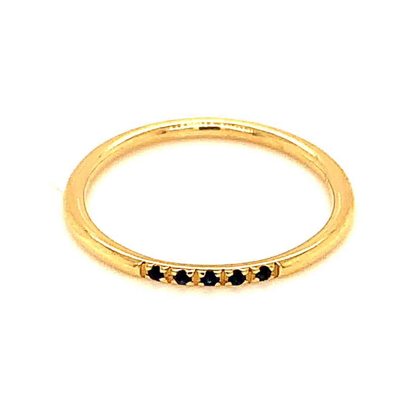 Anillo de zafiros en oro amarillo 14k
