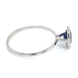 Anillo de zafiro en oro blanco 14k